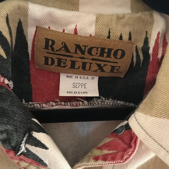 Vintage! Rancho Deluxe Western Style Cropped Denim Jacket  Size M - Picture 2 of 11